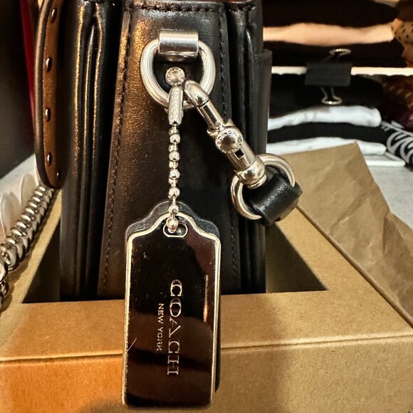 Coach Cassie 19 with Rivets Smooth Black Leather, Bonus Hang Tag - Picture 10 of 16